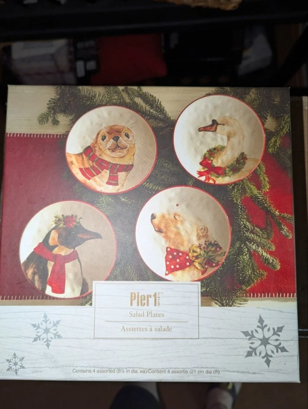 Pier 1 Christmas Salad Plates 8.25